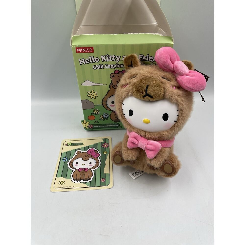 Miniso x Sanrio Chill Capybara Plush Pendant Blind Box Confirmed Hello Kitty